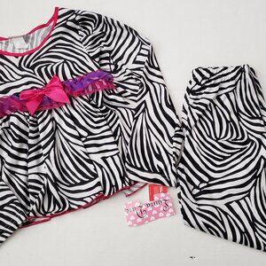 NWT Laura Dare Girls Zebra Pajamas